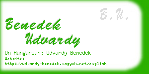 benedek udvardy business card
